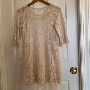 Beige lace dress